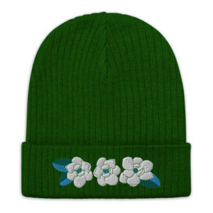 Magnolia Embroidered Beanie Green